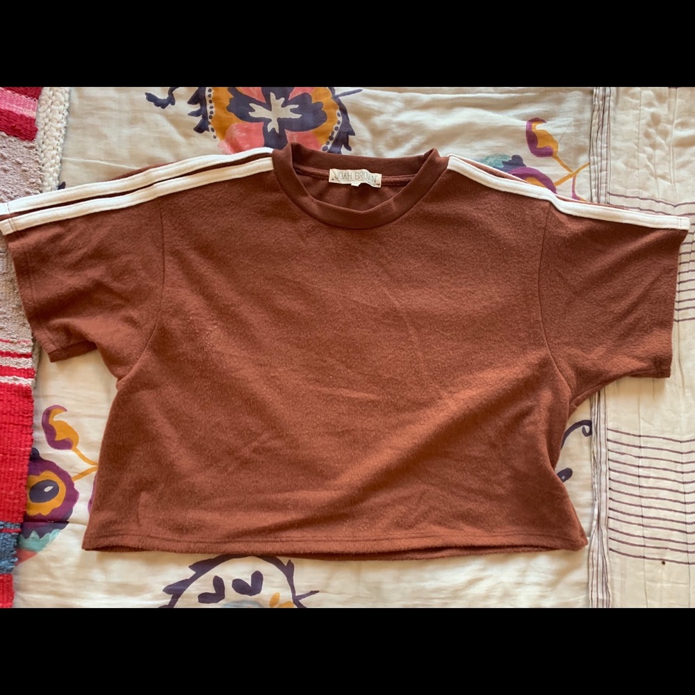 Joah Brown Queen Crop Tee in Rust Hacci